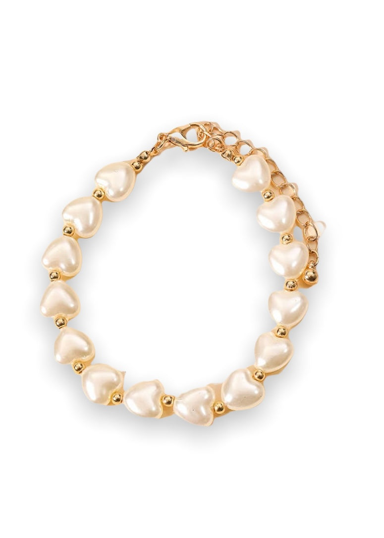 Heart Pearl Beaded Bracelet