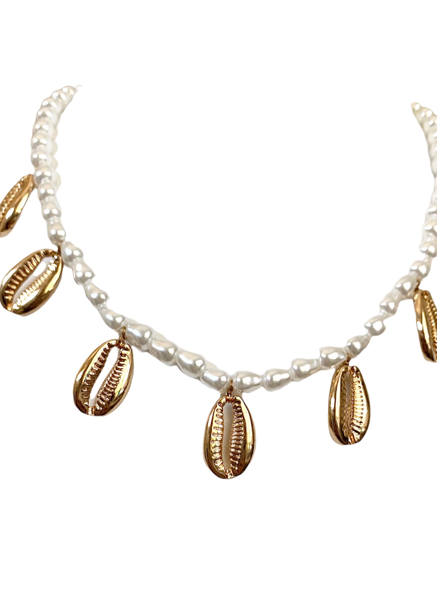 Cowrie Shell Choker Strand Necklace Gold | LATELITA | Wolf & Badger